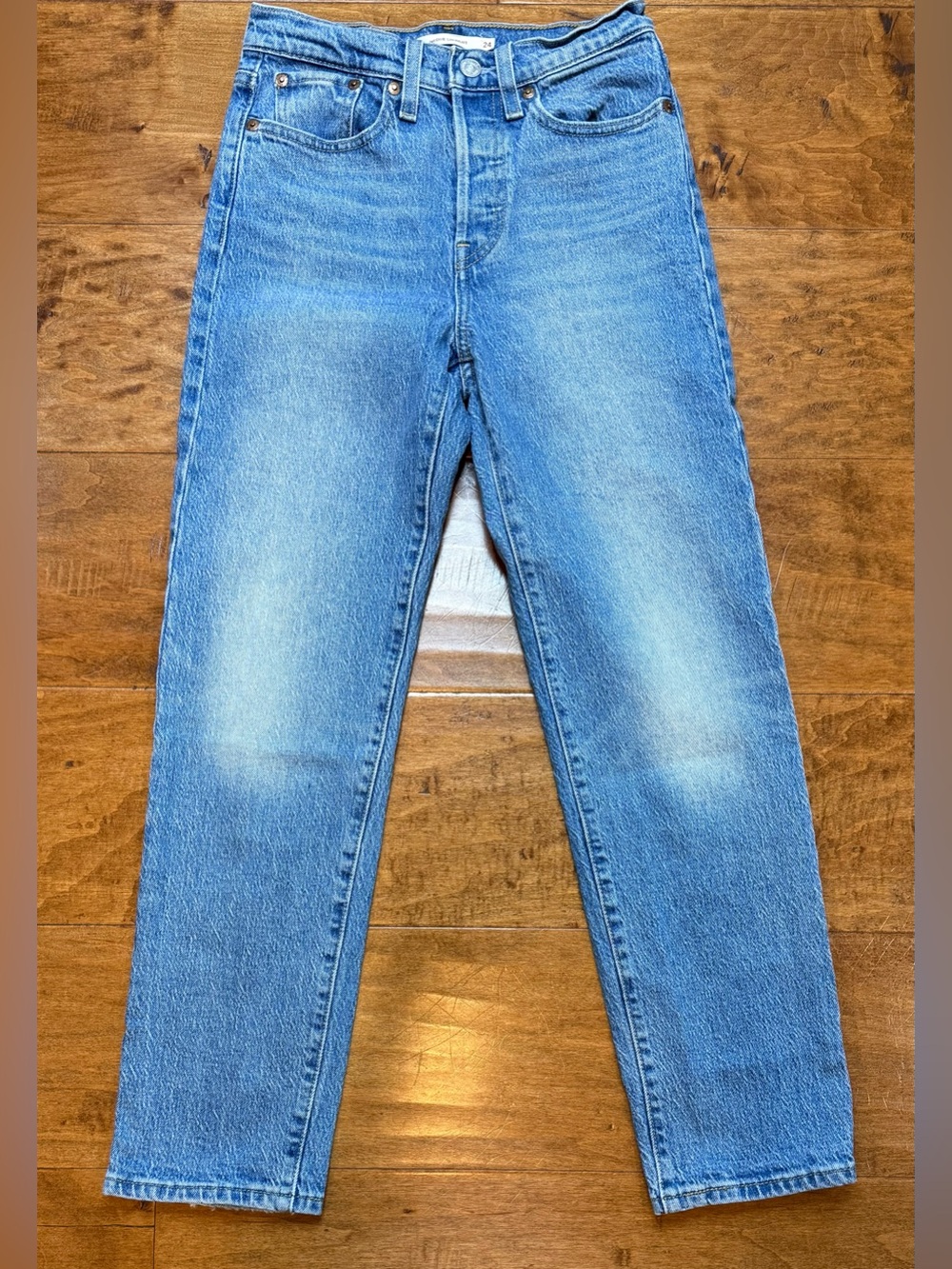 Levi’s Premium Wedgie Straight Jeans High Rise Button Fly Size 24